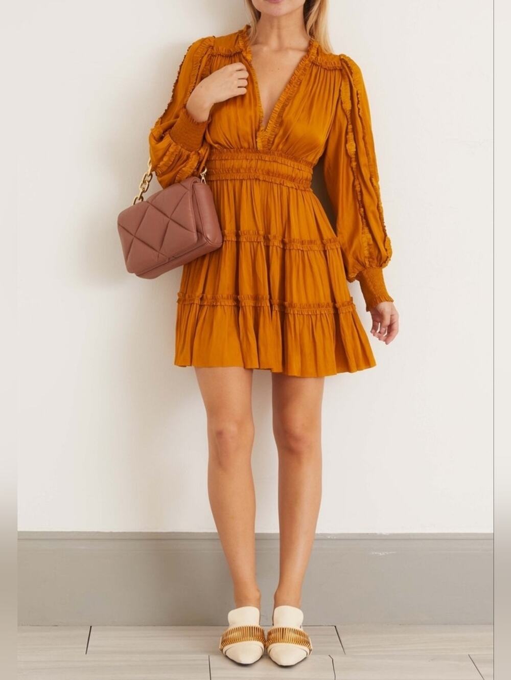 Ulla Johnson Amara Long Balloon Sleeve Dress